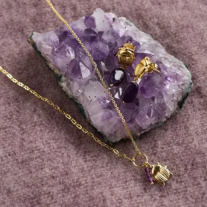 A BEAUTIFUL STORY BS HEAVENLY AMETHYST EARRINGS