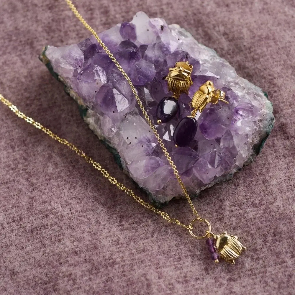 A BEAUTIFUL STORY BS HEAVENLY AMETHYST EARRINGS