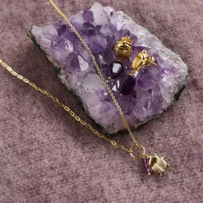 A BEAUTIFUL STORY BS REFINE AMETHYST NECKLACE