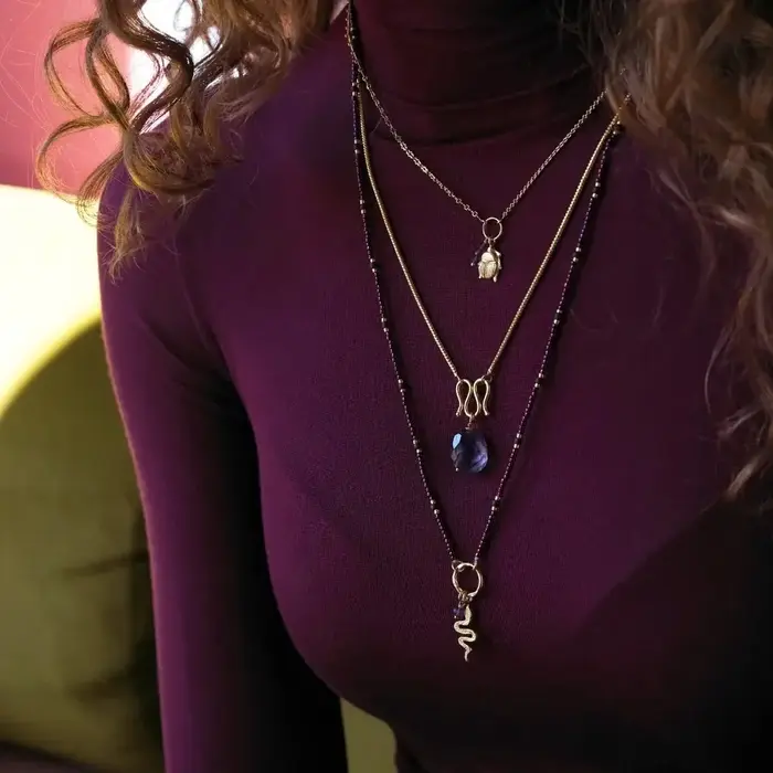 A BEAUTIFUL STORY BS REFINE AMETHYST NECKLACE