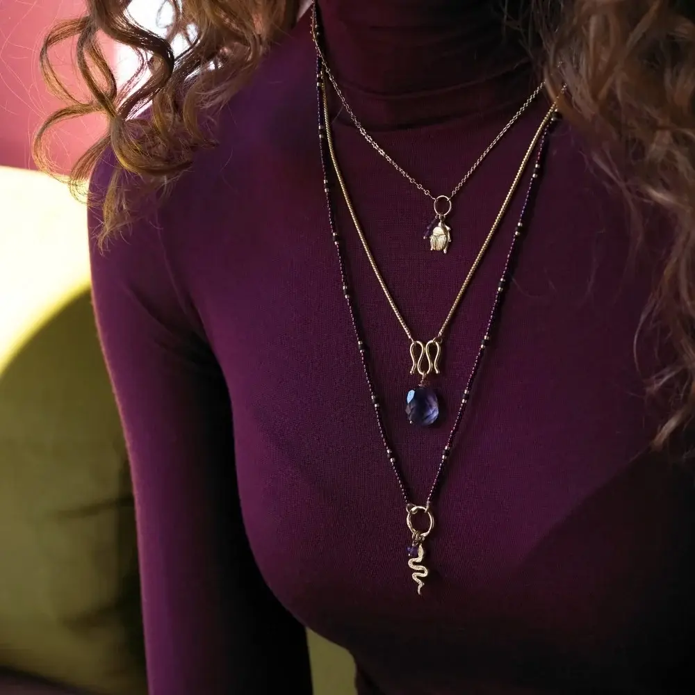 A BEAUTIFUL STORY BS REFINE AMETHYST NECKLACE