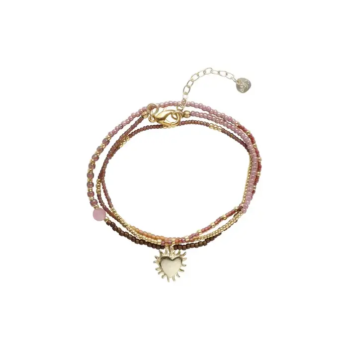 A BEAUTIFUL STORY BS ADVENTUROUS ROSE QUARTZ NECKLACE (HART)