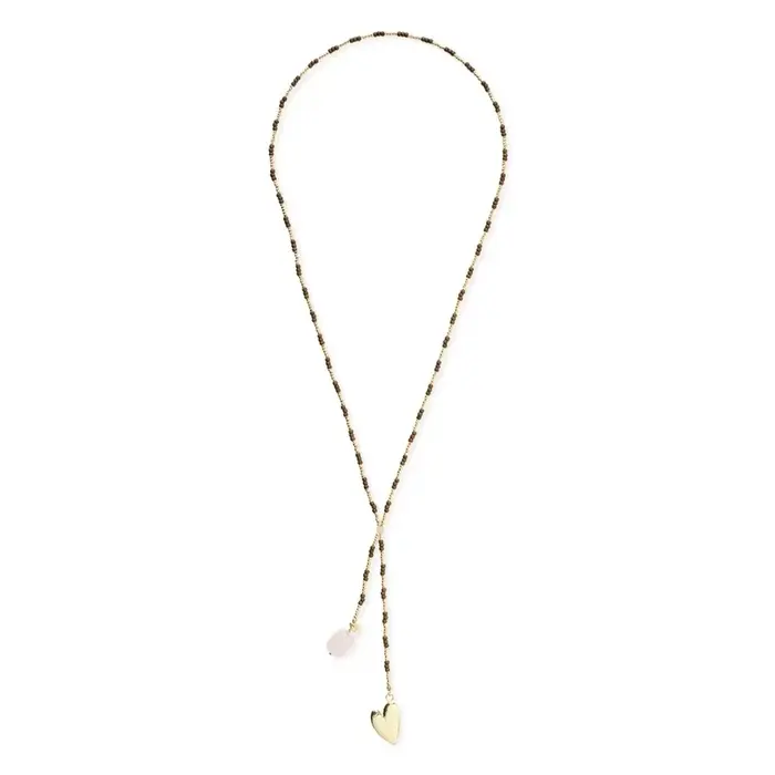 A BEAUTIFUL STORY BS ENTIRE ROSE QUARTZ NECKLACE (HART)