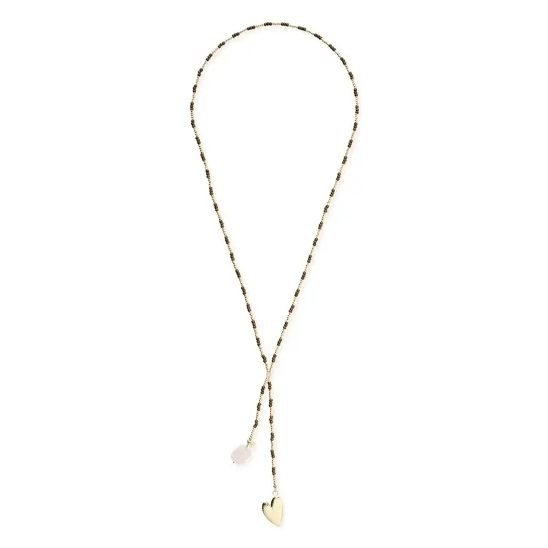 A BEAUTIFUL STORY BS ENTIRE ROSE QUARTZ NECKLACE (HART)