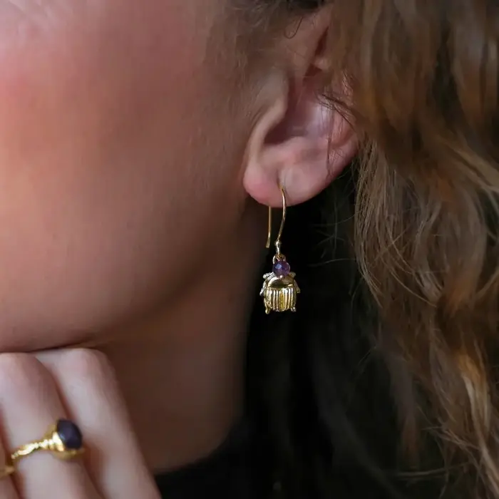 A BEAUTIFUL STORY BS GENEROUS AMETHYST EARRINGS