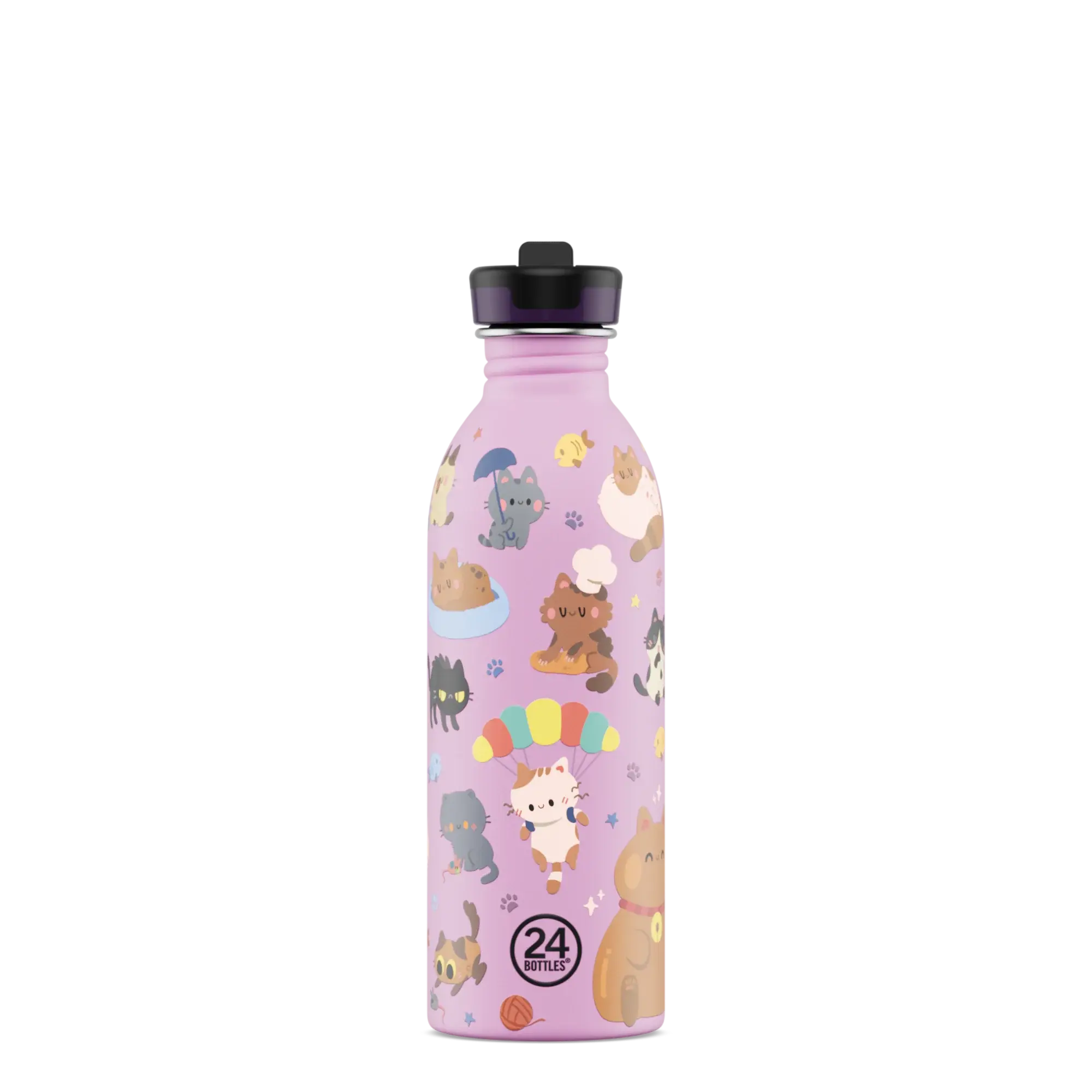 24 BOTTLES 24BOT URBAN BOTTLE 050 MEOW FRIENDS W/ SPORT LID