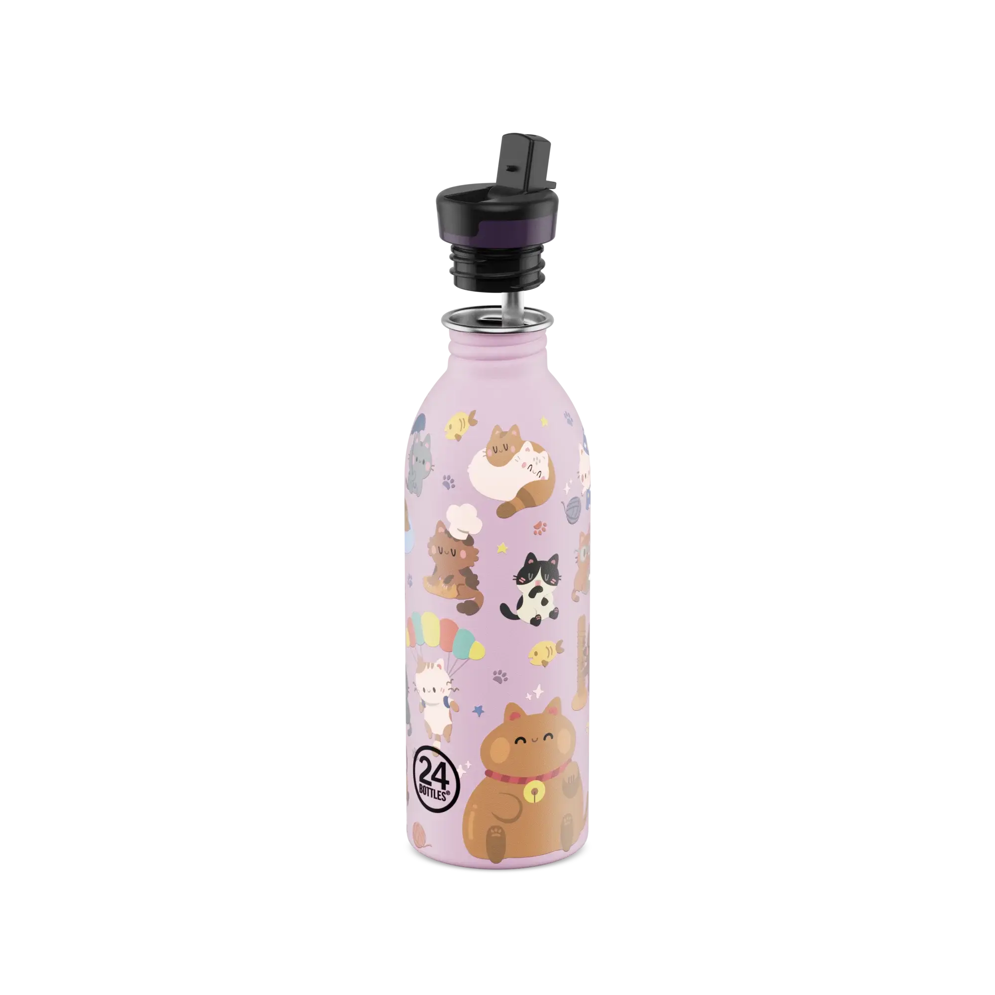 24 BOTTLES 24BOT URBAN BOTTLE 050 MEOW FRIENDS W/ SPORT LID