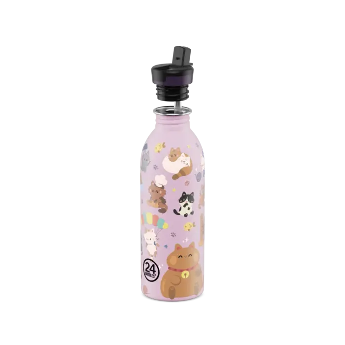 24 BOTTLES 24BOT URBAN BOTTLE 050 MEOW FRIENDS W/ SPORT LID