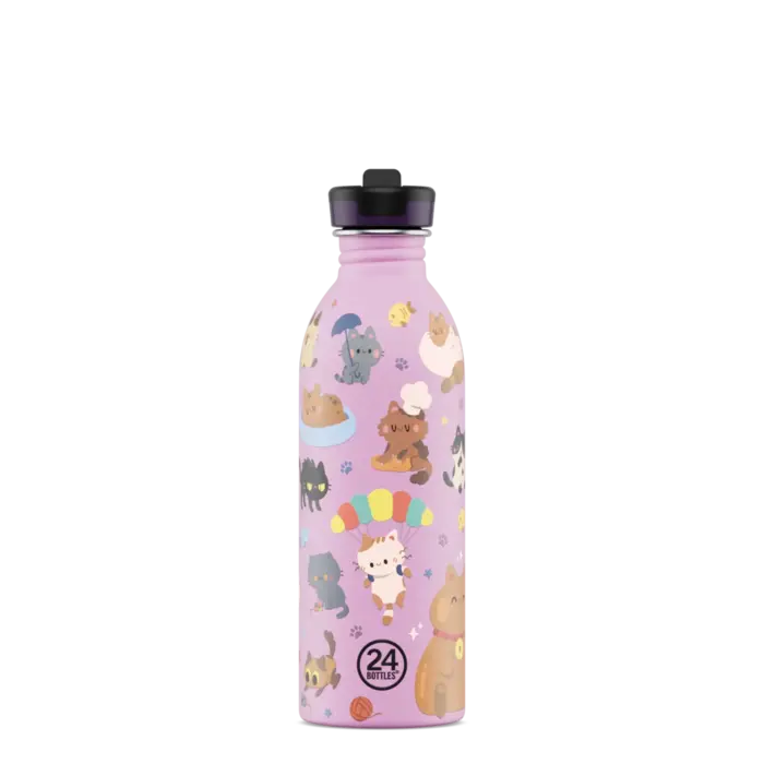 24 BOTTLES 24BOT URBAN BOTTLE 050 MEOW FRIENDS W/ SPORT LID