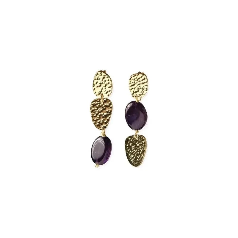 A BEAUTIFUL STORY BS DRIFTING AMETHYST EARRINGS