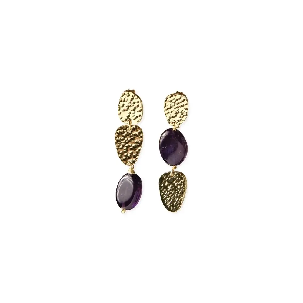 A BEAUTIFUL STORY BS DRIFTING AMETHYST EARRINGS