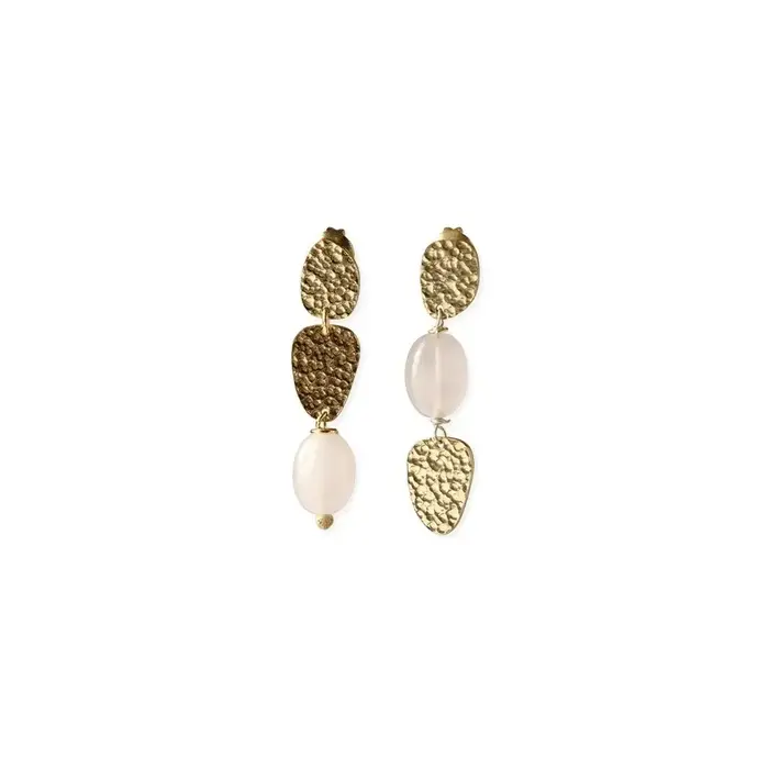 A BEAUTIFUL STORY BS DRIFTING ROSE QUARTZ EARRINGS