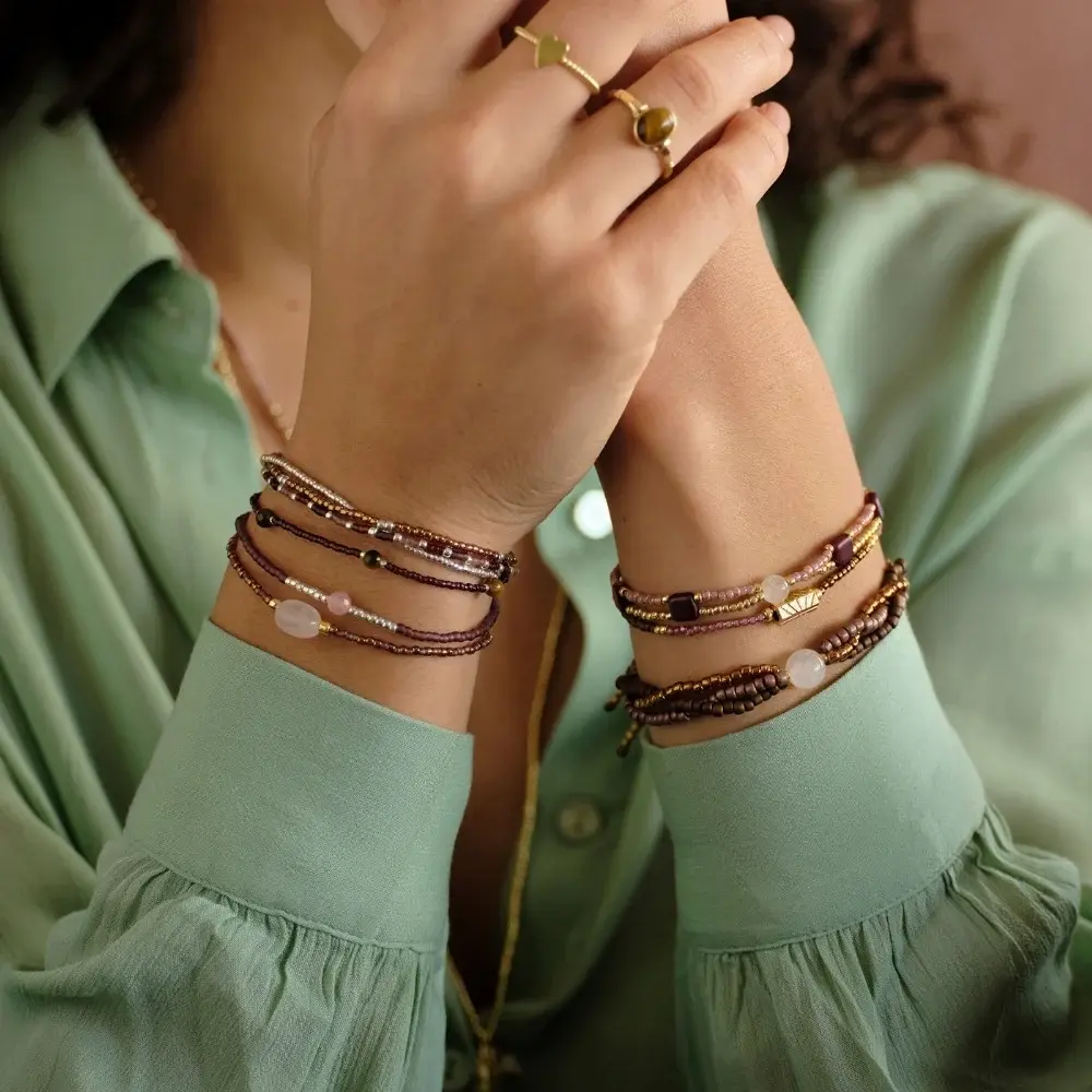 A BEAUTIFUL STORY BS GROWING ROSE QUARTZ BRACELET