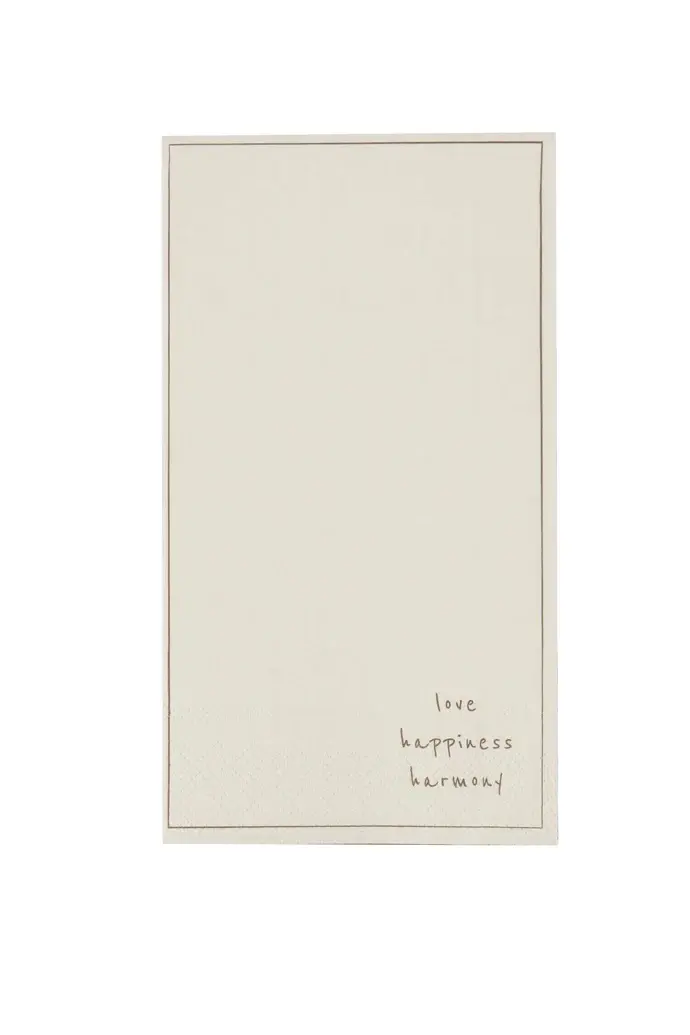ZUSSS ZUSSS SERVETTEN RECHTHOEK HAPPINESS SAND / DARK BROWN