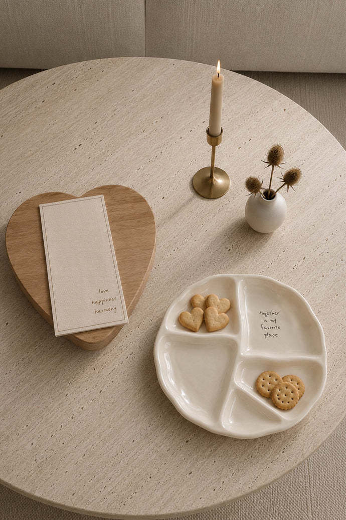 ZUSSS ZUSSS SERVETTEN RECHTHOEK HAPPINESS SAND / DARK BROWN