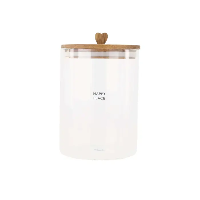 ZUSSS ZUSSS STORAGE JAR HAPPY PLACE M NATUREL