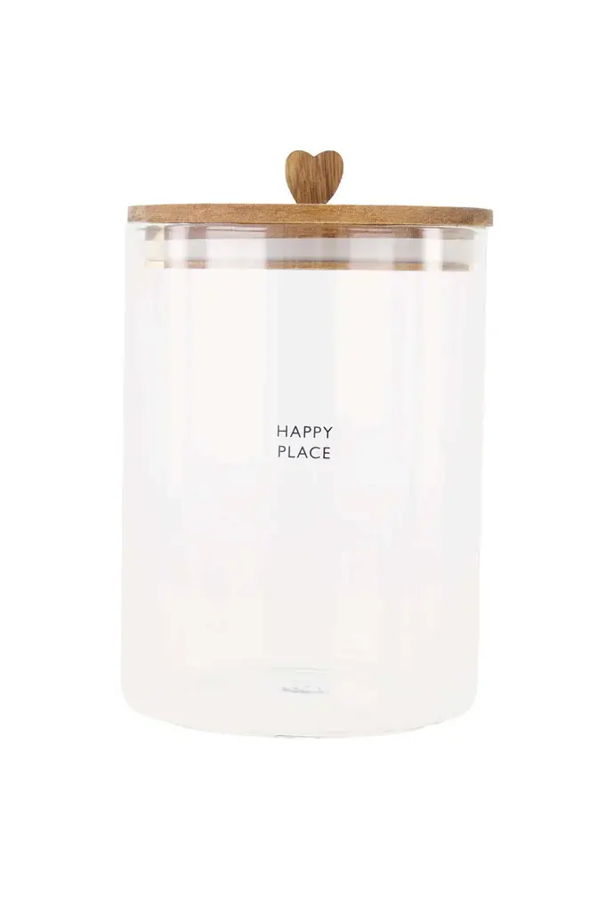 ZUSSS ZUSSS STORAGE JAR HAPPY PLACE M NATUREL