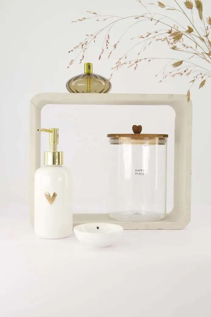 ZUSSS ZUSSS STORAGE JAR HAPPY PLACE M NATUREL
