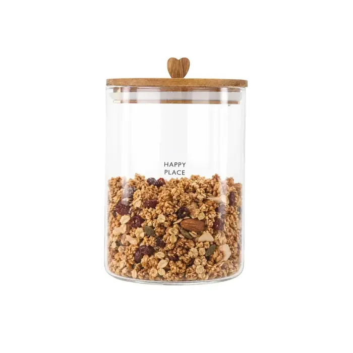 ZUSSS ZUSSS STORAGE JAR HAPPY PLACE M NATUREL