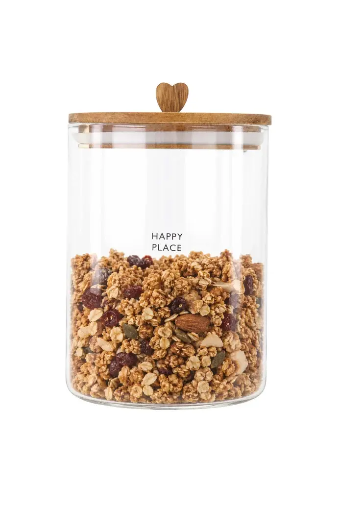 ZUSSS ZUSSS STORAGE JAR HAPPY PLACE M NATUREL