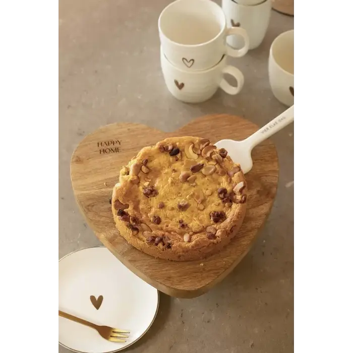 ZUSSS ZUSSS SERVING TRAY WOOD HEART SHAPE HAPPY HOME NATUREL