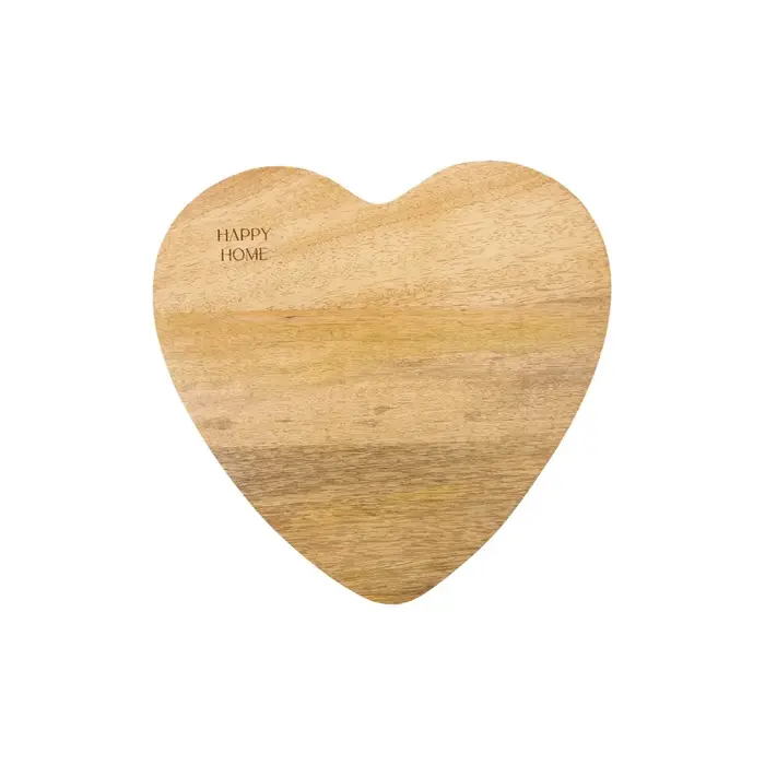 ZUSSS ZUSSS SERVING TRAY WOOD HEART SHAPE HAPPY HOME NATUREL