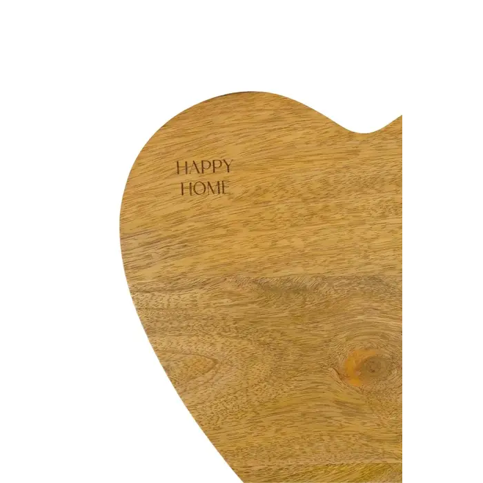 ZUSSS ZUSSS SERVING TRAY WOOD HEART SHAPE HAPPY HOME NATUREL