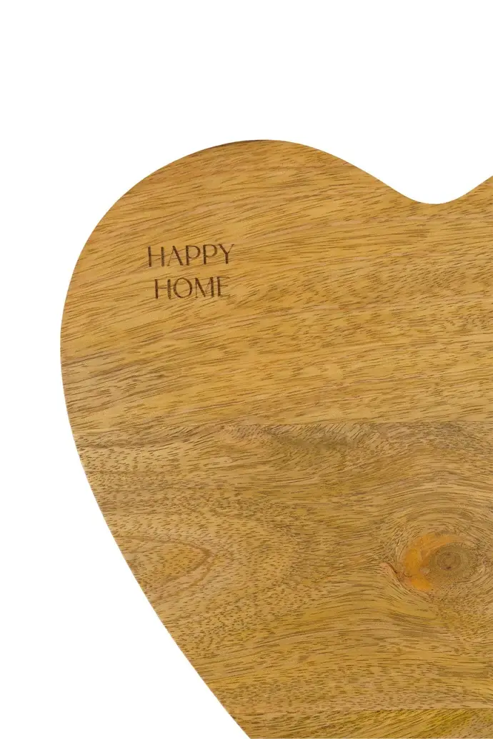 ZUSSS ZUSSS SERVING TRAY WOOD HEART SHAPE HAPPY HOME NATUREL