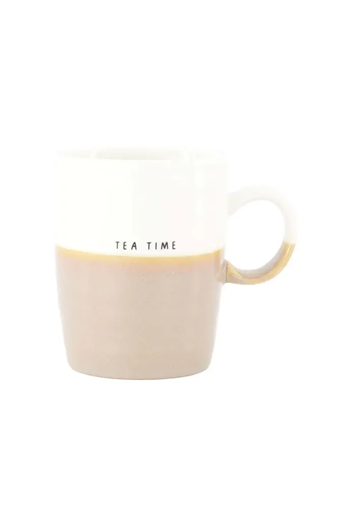 ZUSSS ZUSSS TEA MUG TEA TIME WHITE / DARK SAND