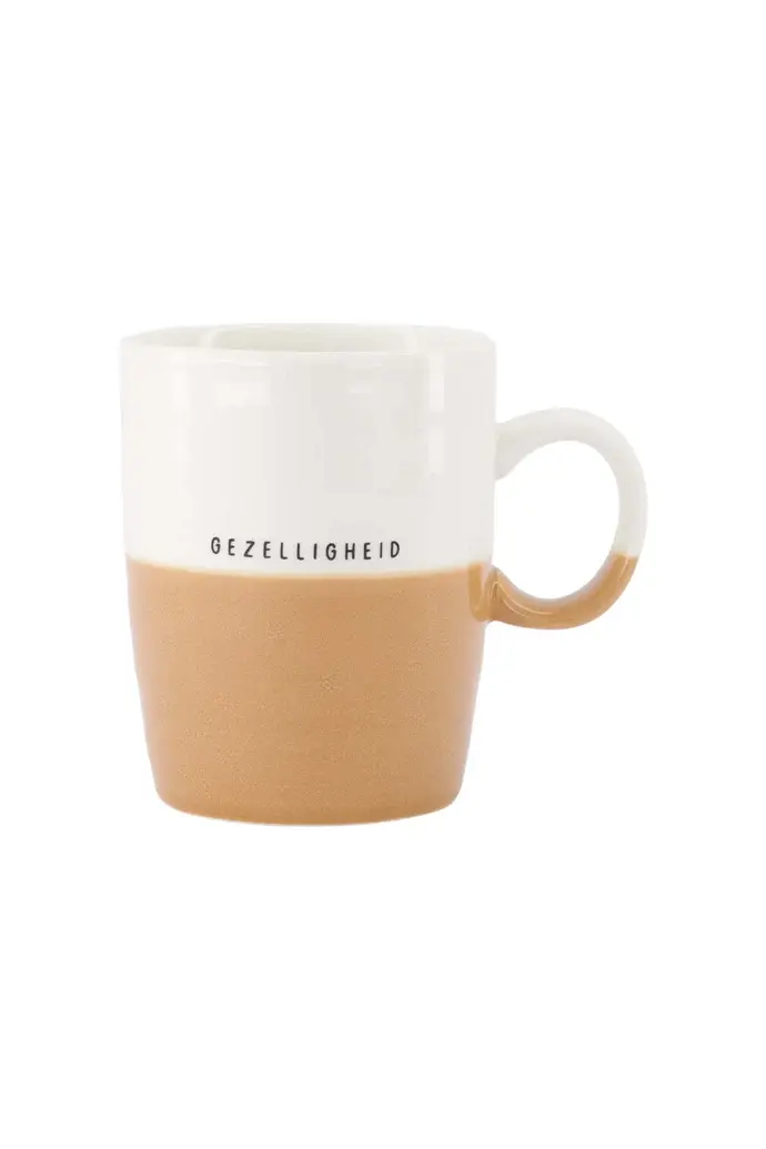 ZUSSS ZUSSS TEA MUG GEZELLIGHEID WHITE / CAMEL