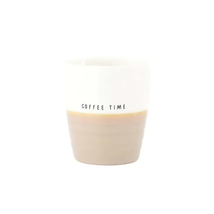 ZUSSS ZUSSS COFFEE MUG COFFEE TIME WHITE / DARK SAND
