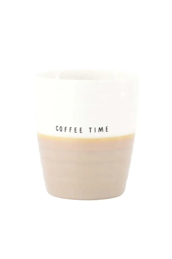ZUSSS ZUSSS COFFEE MUG COFFEE TIME WHITE / DARK SAND