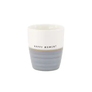 ZUSSS ZUSSS COFFEE MUG HAPPY MOMENT WHITE / ASH BLUE