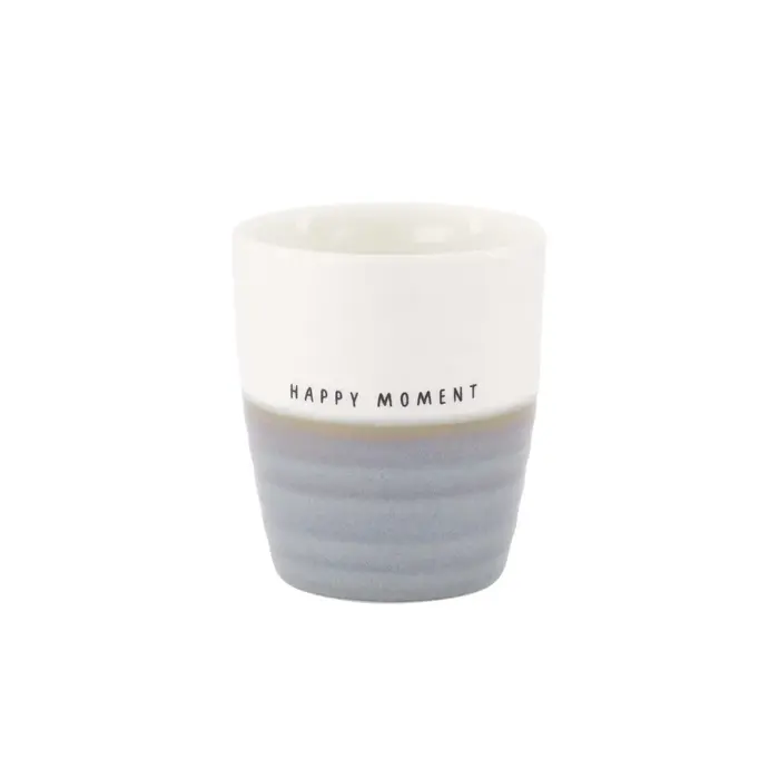 ZUSSS ZUSSS COFFEE MUG HAPPY MOMENT WHITE / ASH BLUE