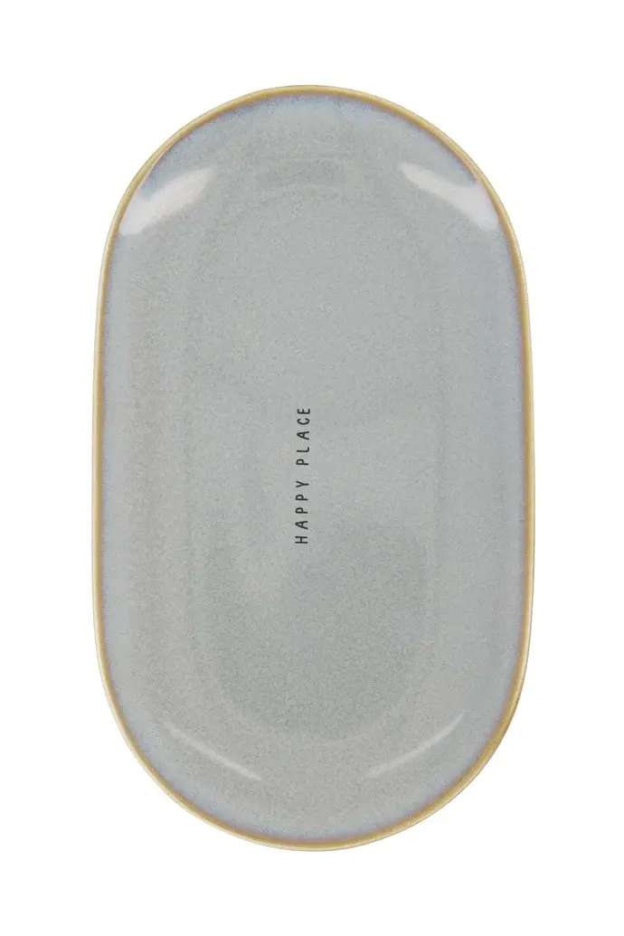 ZUSSS ZUSSS SERVING PLATE HAPPY PLACE ASH BLUE