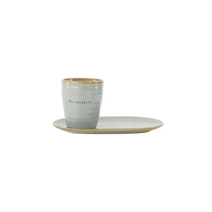 ZUSSS ZUSSS SERVING PLATE HAPPY PLACE ASH BLUE