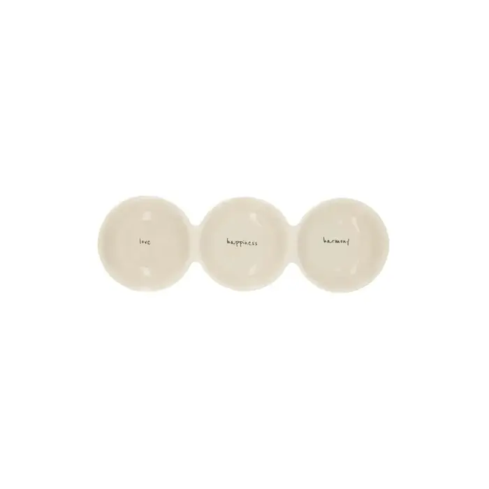 ZUSSS ZUSSS SERVING PLATE LOVE HAPPINESS HARMONY SAND