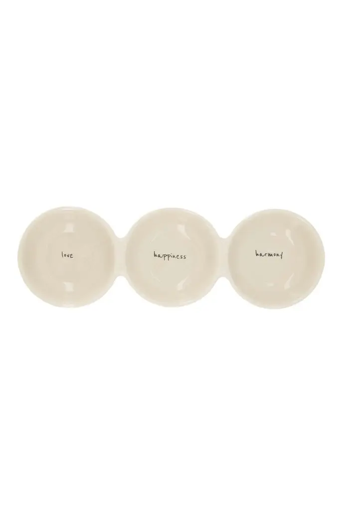 ZUSSS ZUSSS SERVING PLATE LOVE HAPPINESS HARMONY SAND