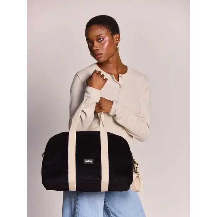 HINDBAG HINDBAG CHARLIE BOWLING BAG VELOURS NOIR