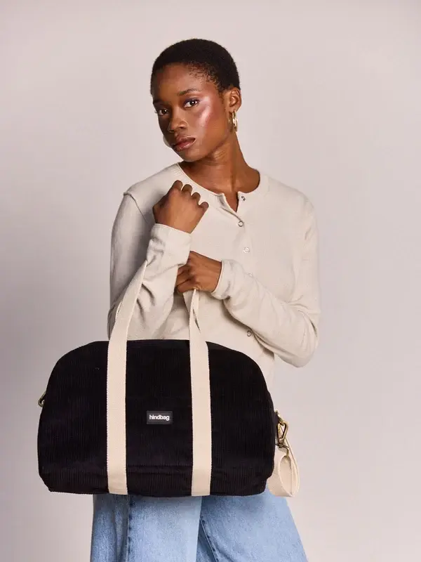 HINDBAG HINDBAG CHARLIE BOWLING BAG VELOURS NOIR