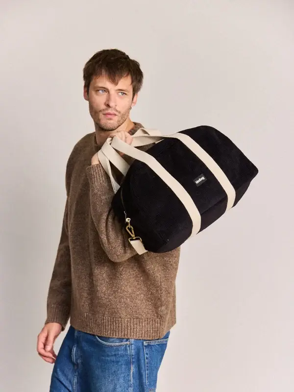 HINDBAG HINDBAG CHARLIE BOWLING BAG VELOURS NOIR