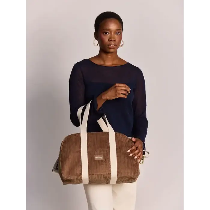 HINDBAG HINDBAG CHARLIE BOWLING BAG VELOURS MACCHIATO