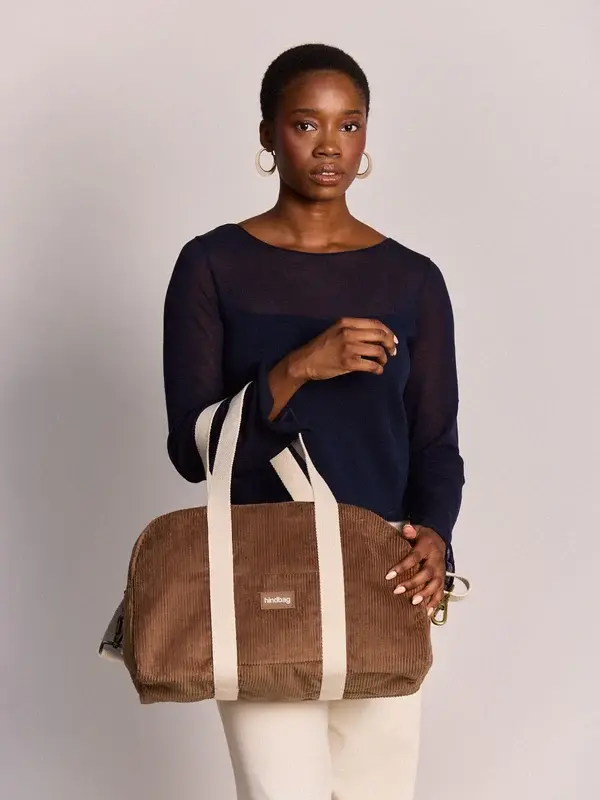 HINDBAG HINDBAG CHARLIE BOWLING BAG VELOURS MACCHIATO