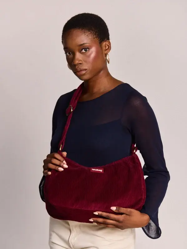 HINDBAG HINDBAG ROSA VELOURS BORDEAUX