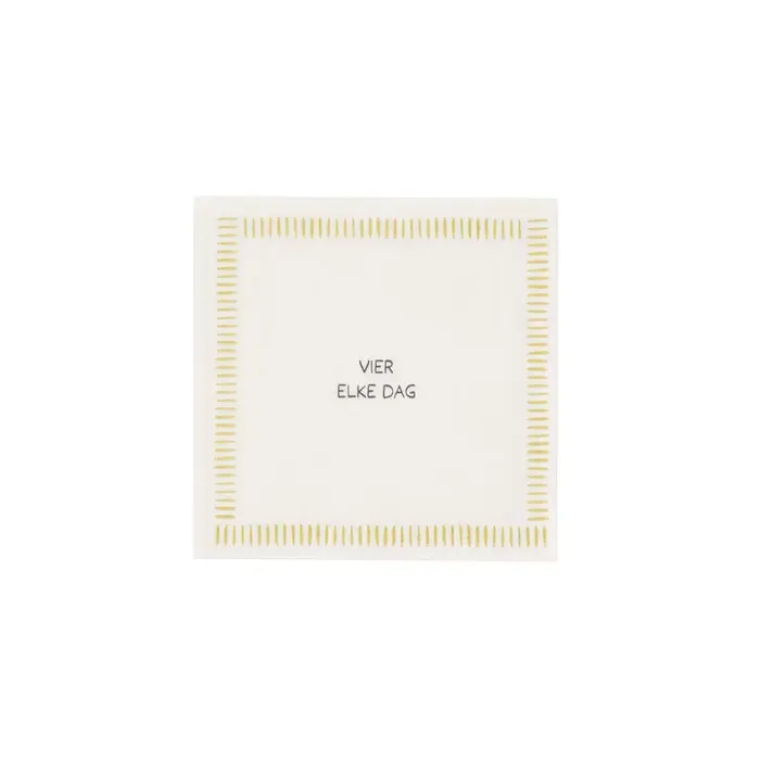ZUSSS ZUSSS NAPKINS SQUARE VIER ELKE DAG WHITE / OCHRE