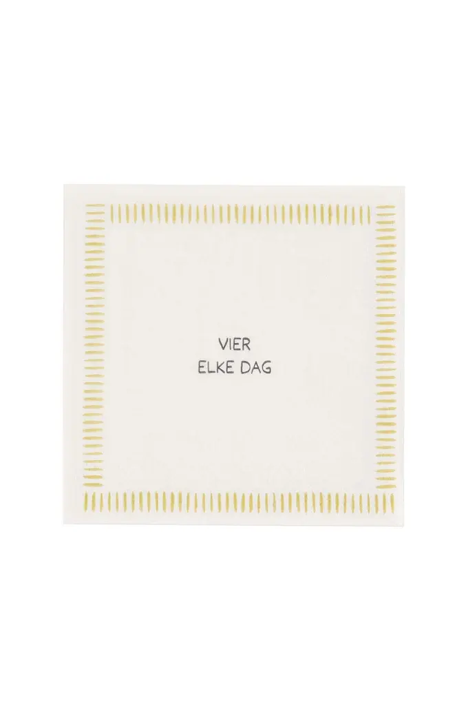 ZUSSS ZUSSS NAPKINS SQUARE VIER ELKE DAG WHITE / OCHRE