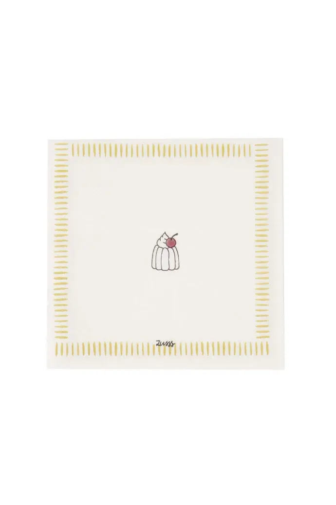 ZUSSS ZUSSS NAPKINS SQUARE VIER ELKE DAG WHITE / OCHRE