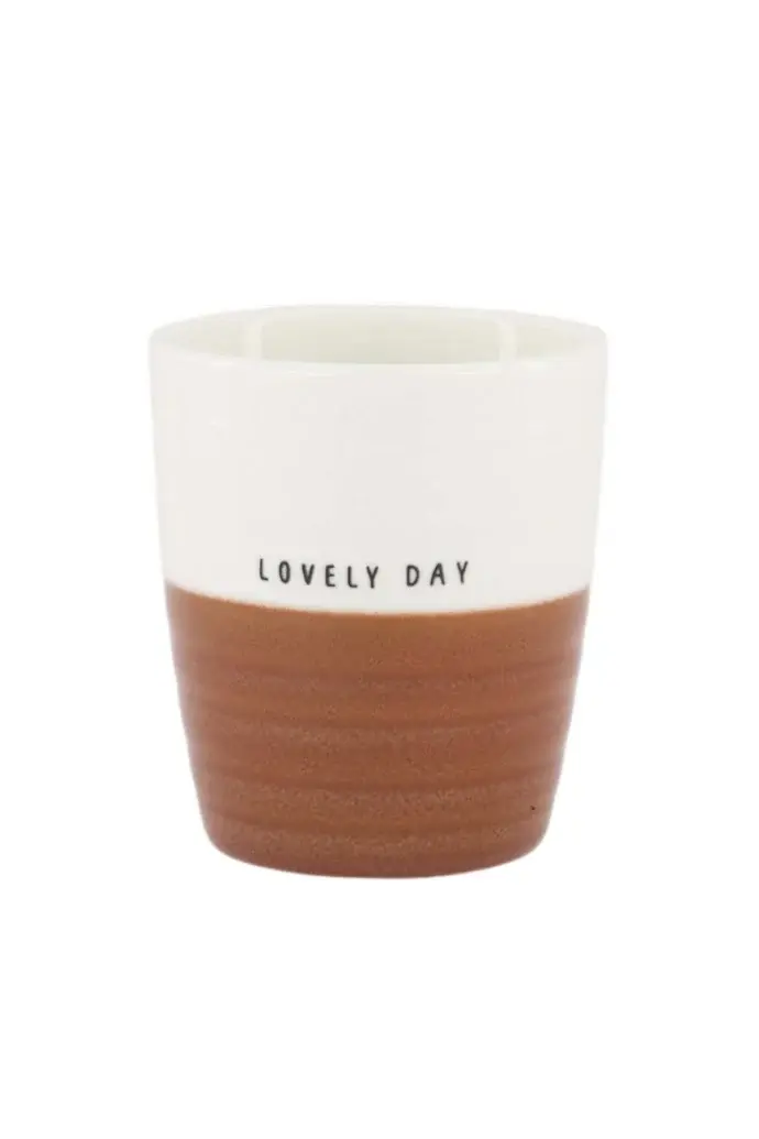 ZUSSS ZUSSS COFFEE MUG LOVELY DAY WHITE  / DARK RED