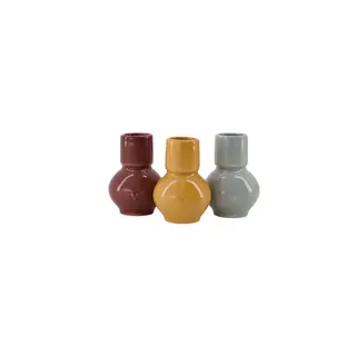 ZUSSS ZUSSS SET OF 3 VASES CERAMIC HEART MULTICOLOR