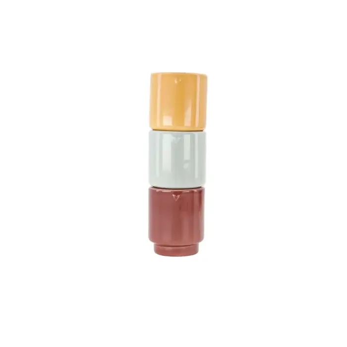 ZUSSS ZUSSS SET OF 3 SCENTED CANDLES IN TUBE ENJOY MULTICOLOR